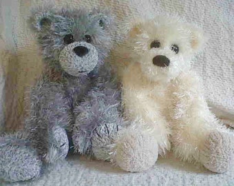 Cuddly Bear pdf knitting pattern download - knitted flat - written in ENGLISH