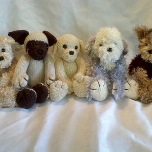 Puppy Pack pdf knitting pattern download - knitted flat - written in ENGLISH