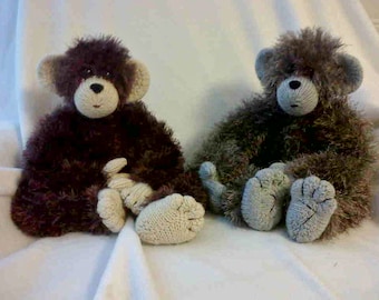 Maxee the Monkey pdf knitting pattern download - knitted flat - written in ENGLISH