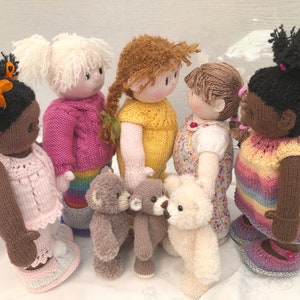 Dolly Dress Up pdf knitting pattern download - knitted flat - Written in ENGLISH