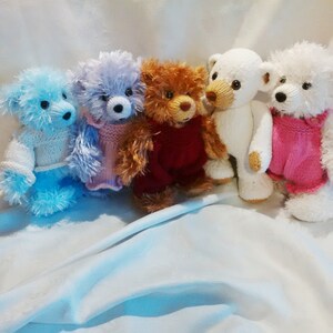 Titch the Teddy Bear pdf knitting pattern download - knitted flat - written in ENGLISH