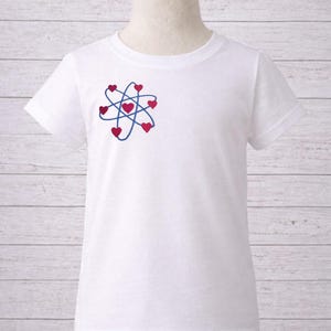 Atomic Love Embroidery Design, Science Hearts (4x4, 5x7, 7x7) (Digital Download)