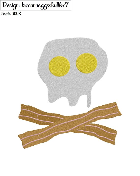 Skull Bacon Egg Pattern Print Hooded Blanket