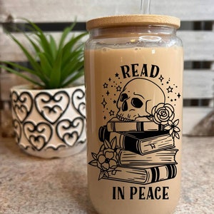 Read in Peace/Glass Cup/Skull