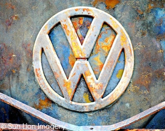 Rusty V-Dub - Wall Art - Retro Print - Oldtimer Fotografie - Garage Kunst - Rost - blau - 8 x 10