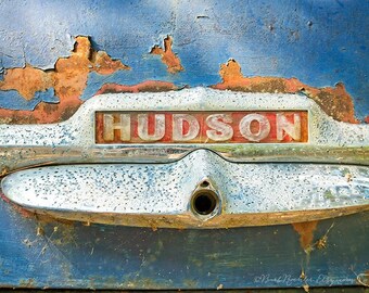 Rusty Hudson 2 - Oldtimer - rustikale Wand - 8 x 12 Drucke - Retro-Print - 1950 Hudson - Rost - blau - Garage Kunst