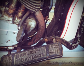 1934 Kunstdrucke Harley - 11 x 14 - rustikale Wandkunst - Motorrad - Retro-Print - Motorrad Fotografie - Garage