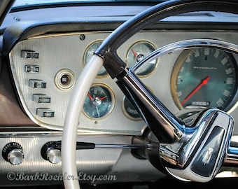 1962 Plymouth Fury - Push Button Transmission - Rustic Wall Art - Retro Print - Vintage Car Photography - Garage Art - 8x10 - Dash
