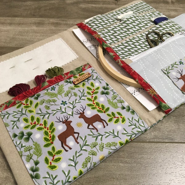 Cross stitch project folder / Christmas / Embroidery case / Cross stitch organizer