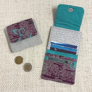 Mini billetera / con bolsillo con cremallera y ranuras para tarjetas / billetera delgada / monedero