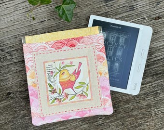 Capa protetora acolchoada para leitor de e-books Kobo Libra com estampa de coruja.