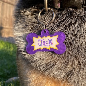 Rugrats Inspired Pet Tag, 90's Nickelodeon Cartoon Charm, Dog Collar, Gifts for Pets