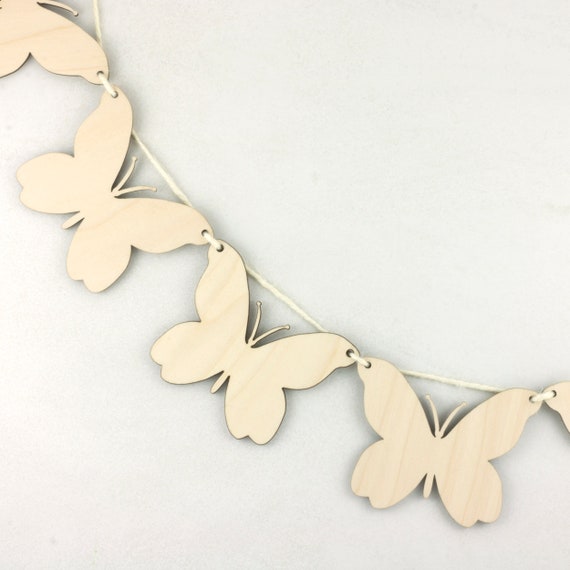 Natural White & Silver Butterfly Garland Natural White & Silver Butterfly Garland