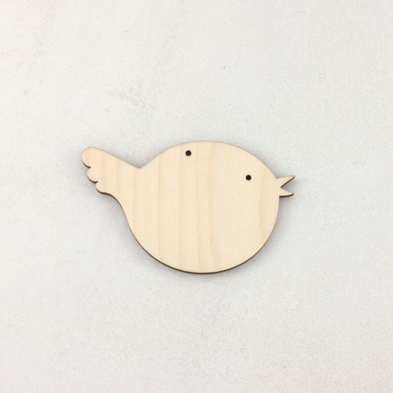 Wooden Robin Christmas Decoration Ornament, Gift Tag, Blank Craft Shape image 2