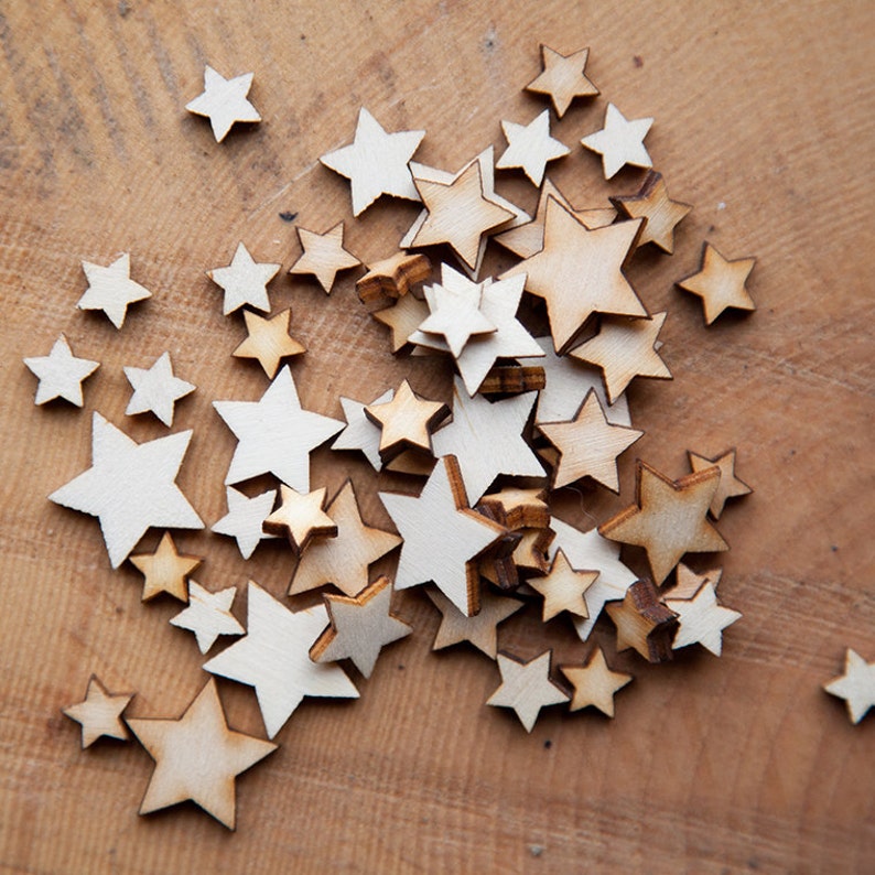 Wooden Stars, mini mixed pack, Cardmaking,Scrapbooking,Star Shape, Blank Embellishment