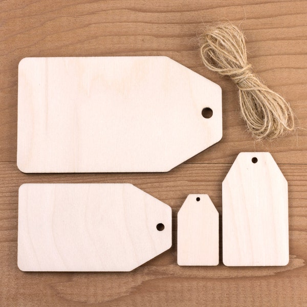 Wooden gift label tags