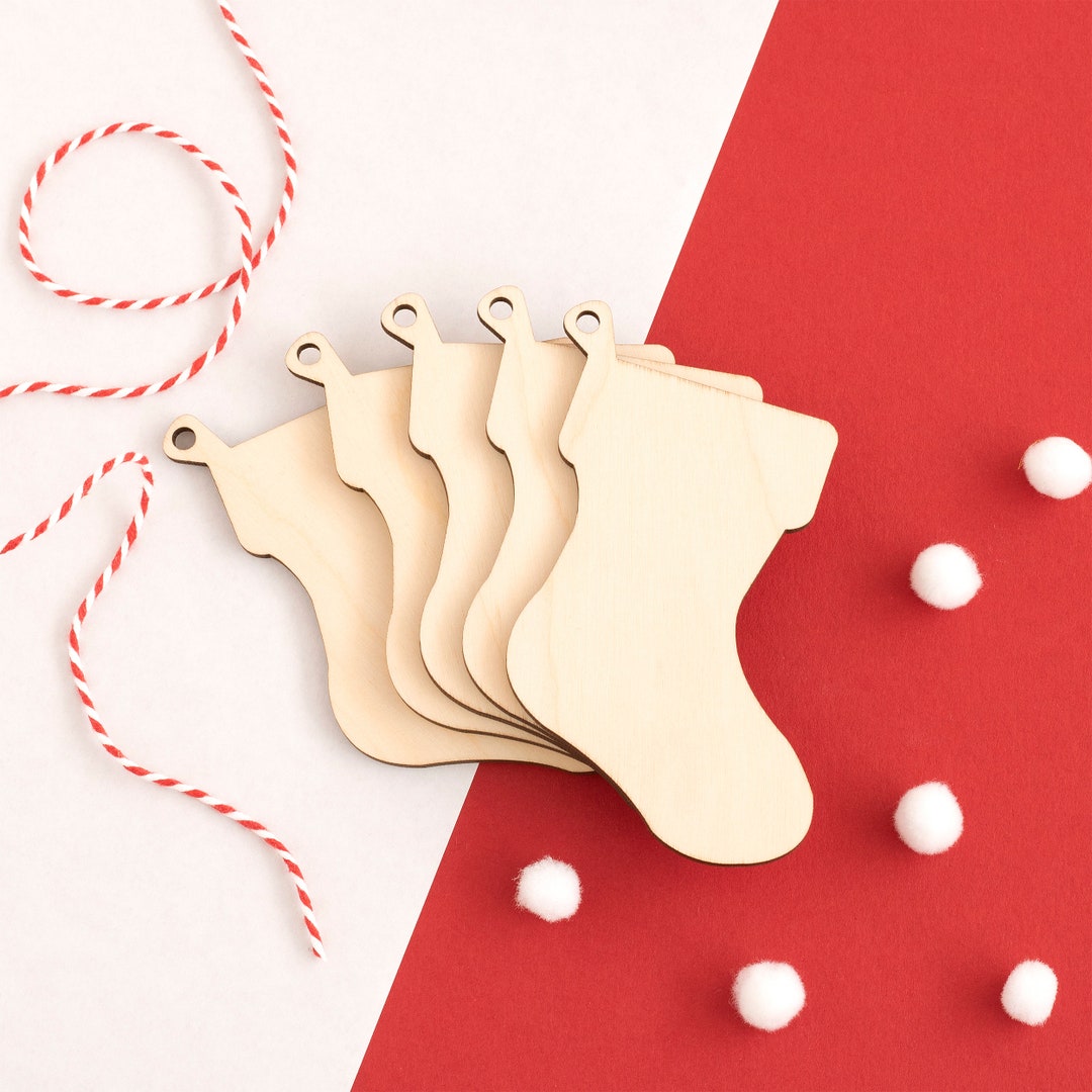 Stocking Tags, Christmas Gift Tags, Wood/acrylic Personalized Tags