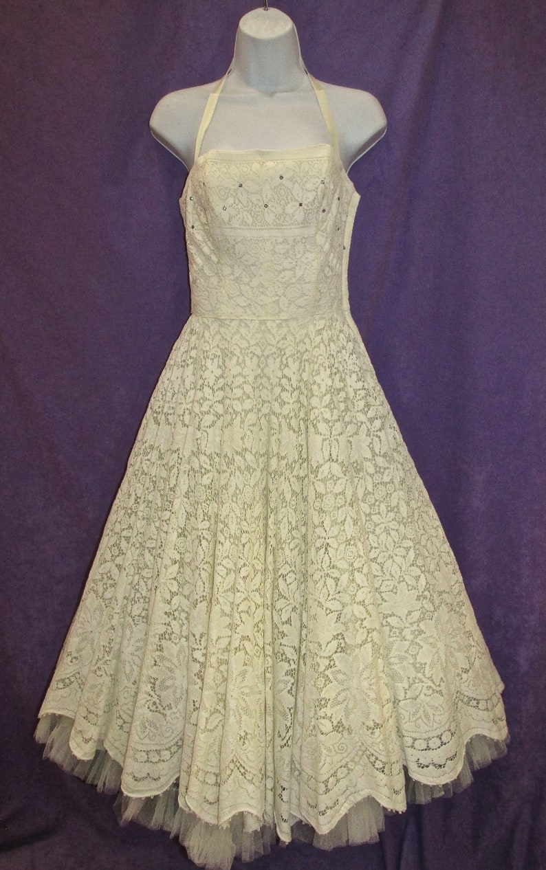 white cotillion dress