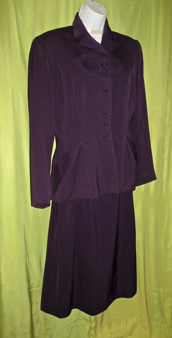 Vintage 1940s Grape Purple Suit 1950s 1930s Jacket
