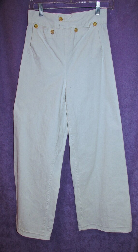 Vintage Classic White Sailor Pants size 26 Trouser