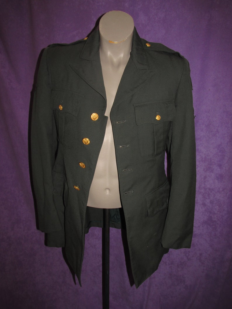 Man/'s Wool Serge Coat AG-44 #DLA100-80-C-2817 Army Vintage Jacket sz 36 Military Vietnam Army Green Late 50s 60s 70s 80s 90s 00s