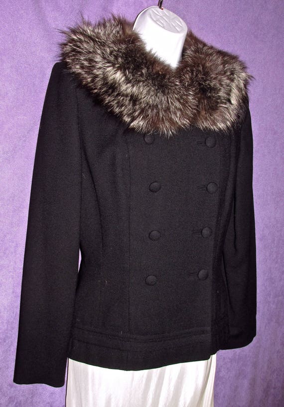 Lilli Ann Black Doubled Breasted Vintage Jacket wi