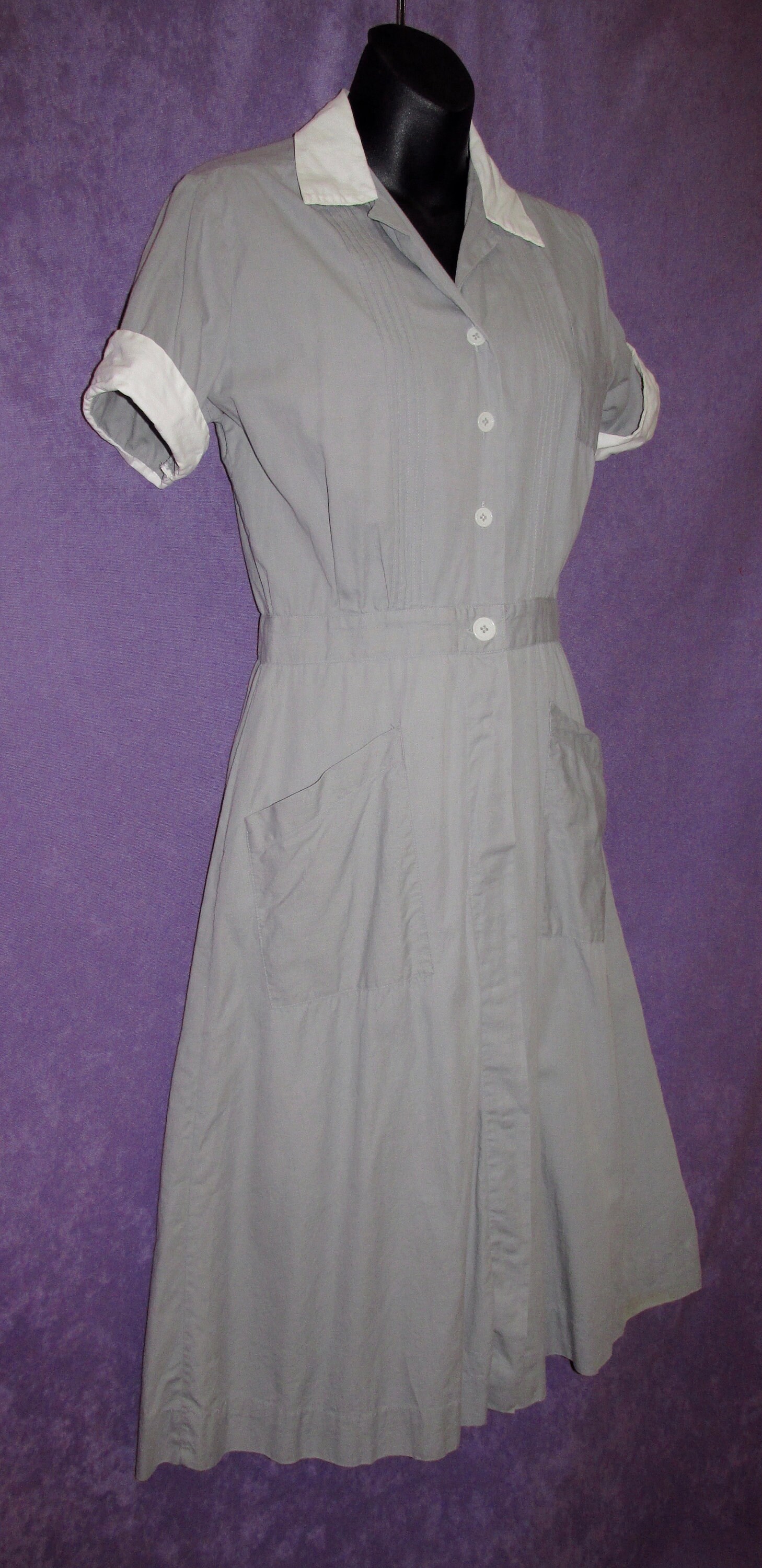 Vintage Classic Grey Maid Uniform Dress by Servicette Orange | Etsy