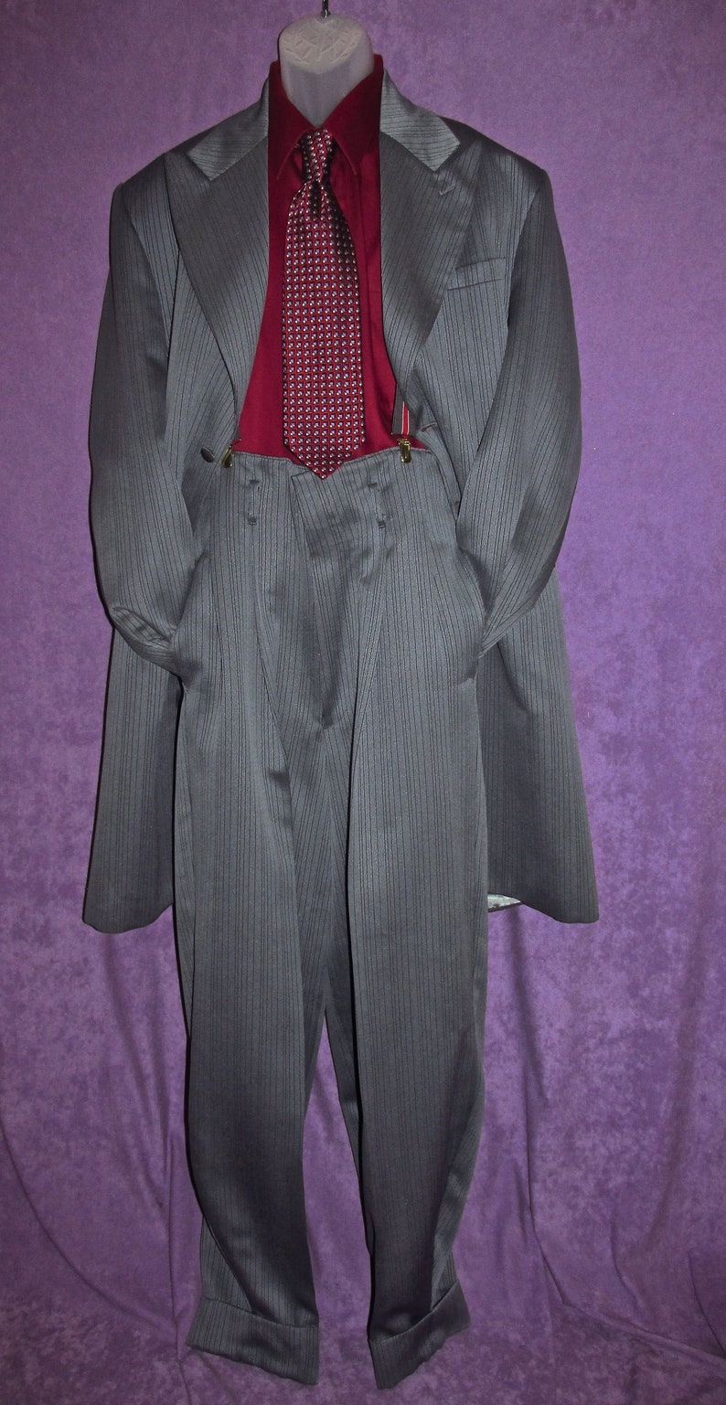 Grey Zoot Suit 44R 42L 40L by Suavecito Washable 3 in stock Etsy