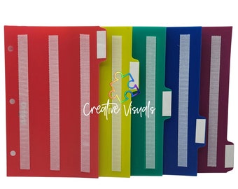 Picture Communication Card Dividers: Keep Loose Cards Organized Autism, Speech (5x8, Set of 5)