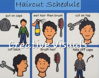 Autism Boys Haircut or Dentist Schedule, Personalized