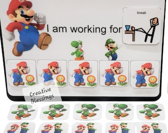 Character Token Board, Visual Schedule Reward Chart, ABA Therapy, Boardmaker Icons