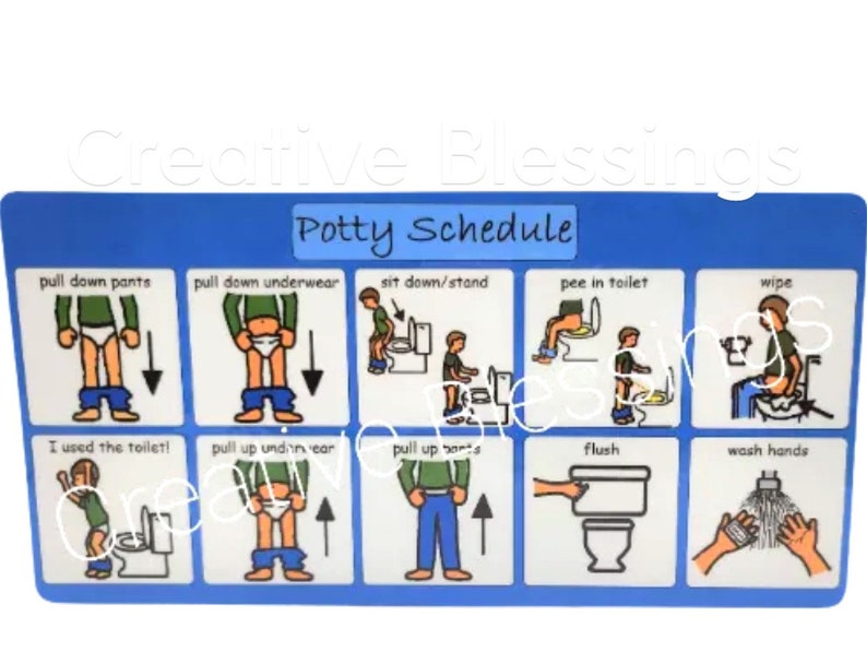 Personalized Boys Potty Training Chart, Autism Visual Schedule, Toilet ...