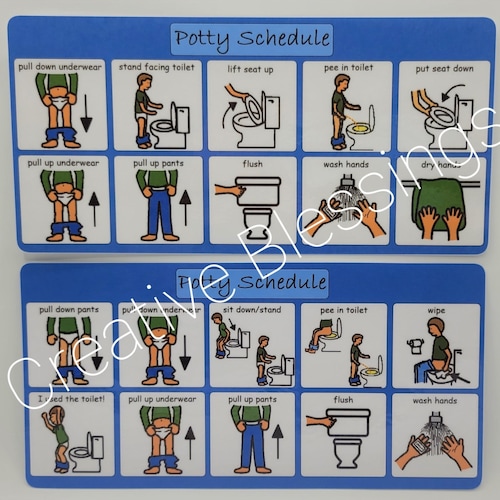 Personalized Autism Boys Visual Potty Schedule 