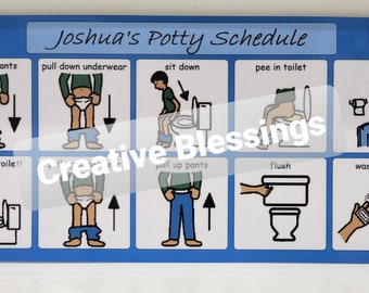 Autism Boys African American Potty Schedule, Personalized