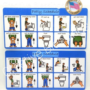 Autism Boys Potty Schedule (Standing or Stand/Sit combo to pee), Personalized