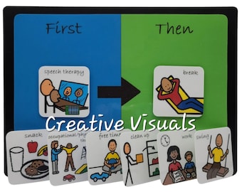 Autism First-Then Board: Large Visual Reward Token Board with Picture Cards