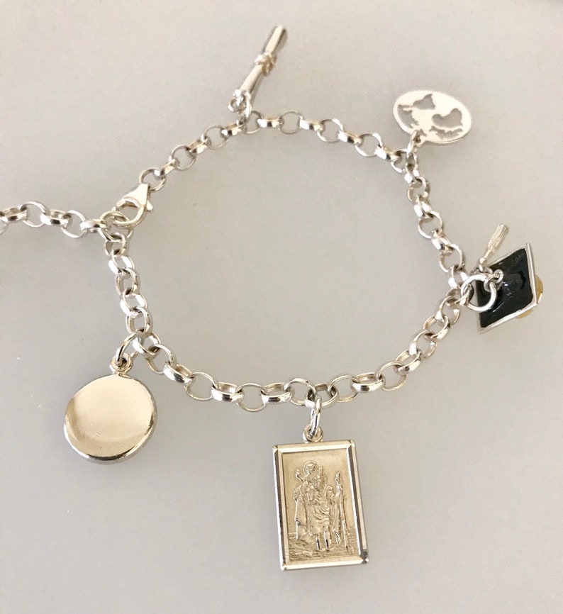 Graduation Bracelet Silver Charm Bracelet Sterling Silver Etsy