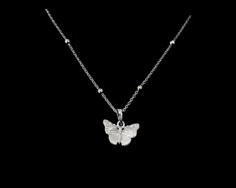 Silver Butterfly Necklace, Sterling Silver Butterfly Pendant
