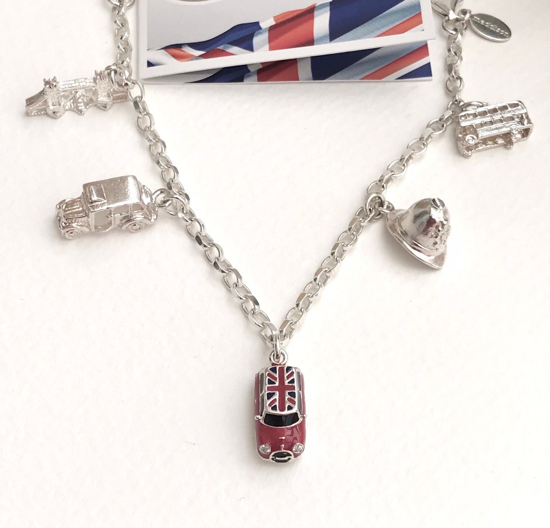 London Charm Bracelet, 925 Silver Bracelet, British Charm Bracelet, London Monuments, Austin