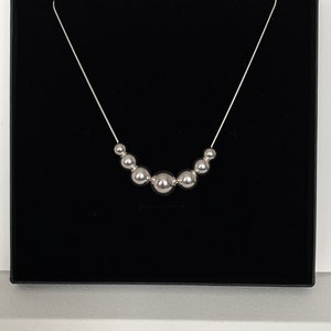 Large Silver Ball Necklace With Various Size Balls, 14,12,10 and 8mm ...