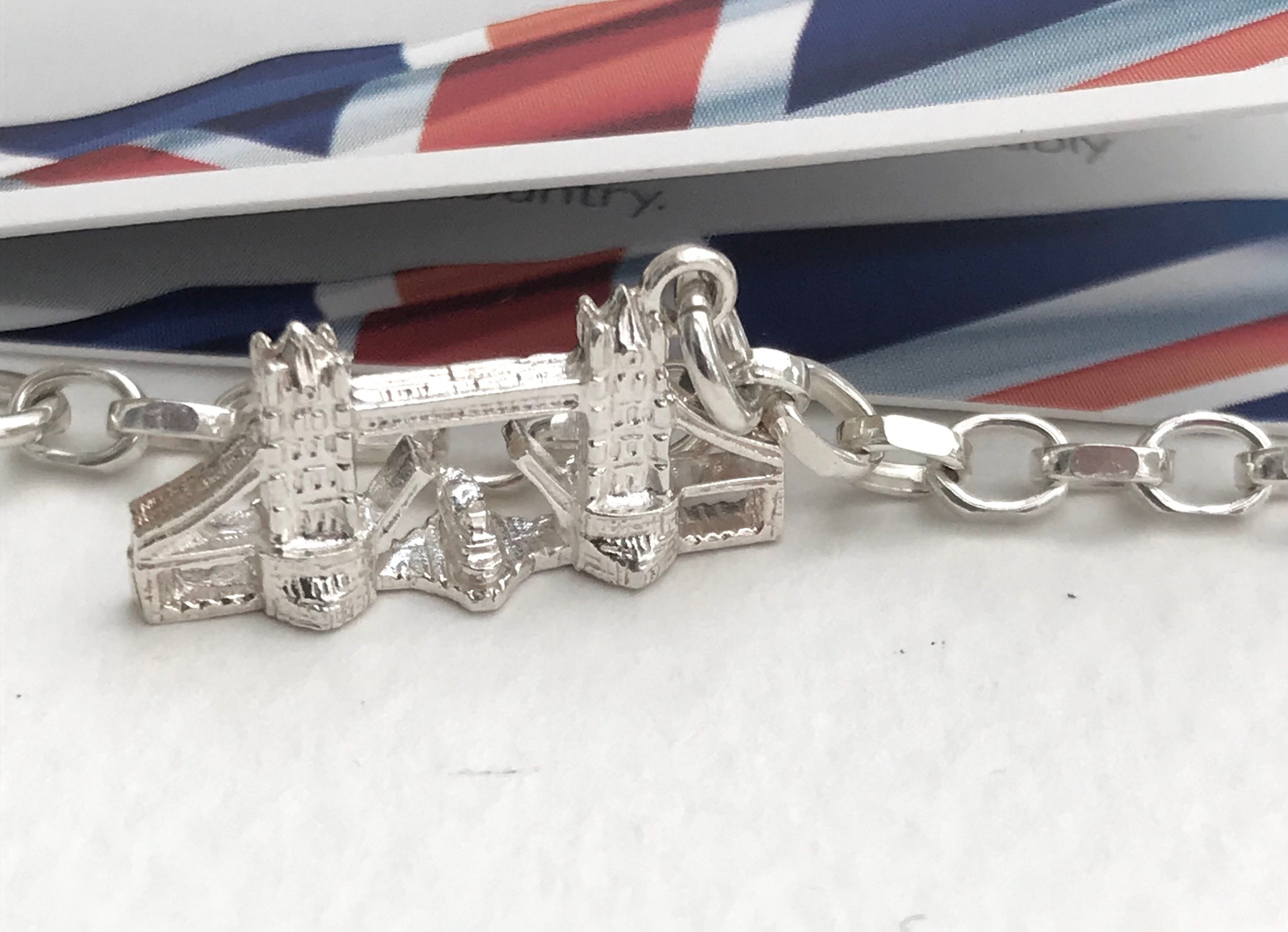 London Charm Bracelet, 925 Silver Bracelet, British Charm Bracelet