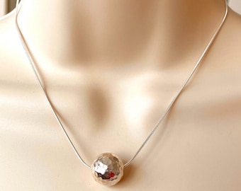 Hammered Sterling Silver Ball Necklace: Karen Hill Tribe Design