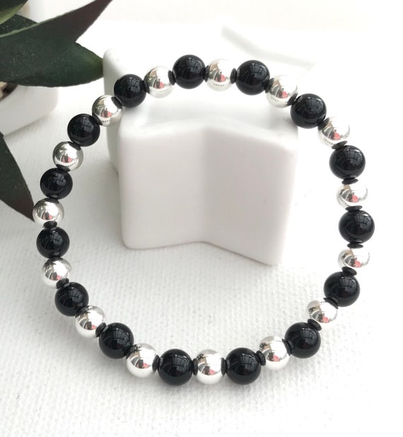 Bracciale Daisy - Argento Sterling - Bracciale elastico con perline a sfera - Regalo per lei - Italia