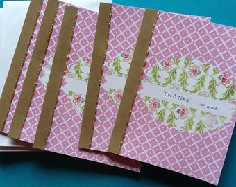 Pastel délicate je vous remercie tellement Notecard Set