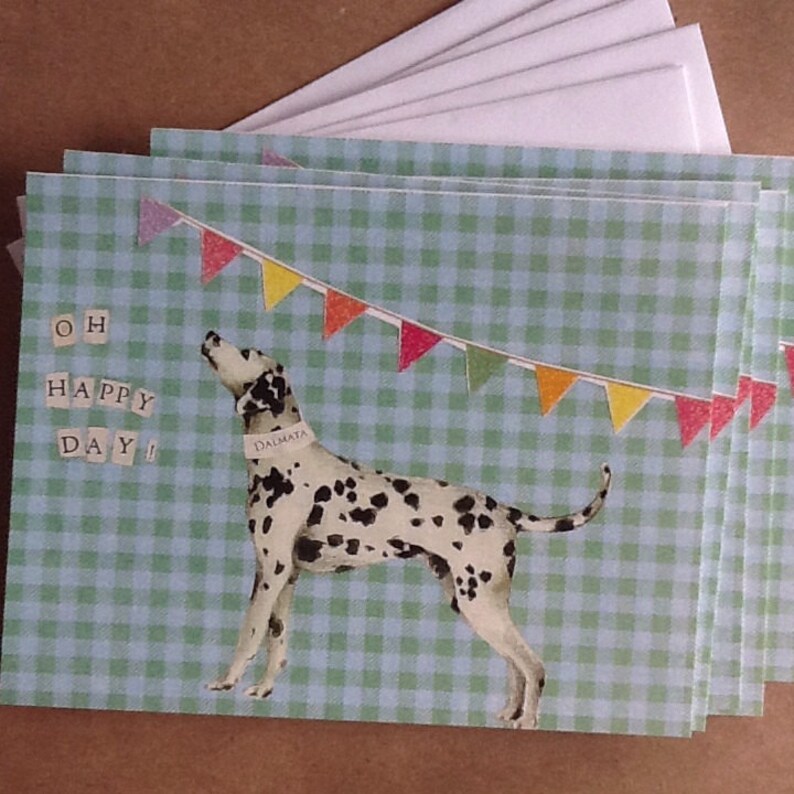 O Happy Day Dalmatian Birthday Notecard Set image 1