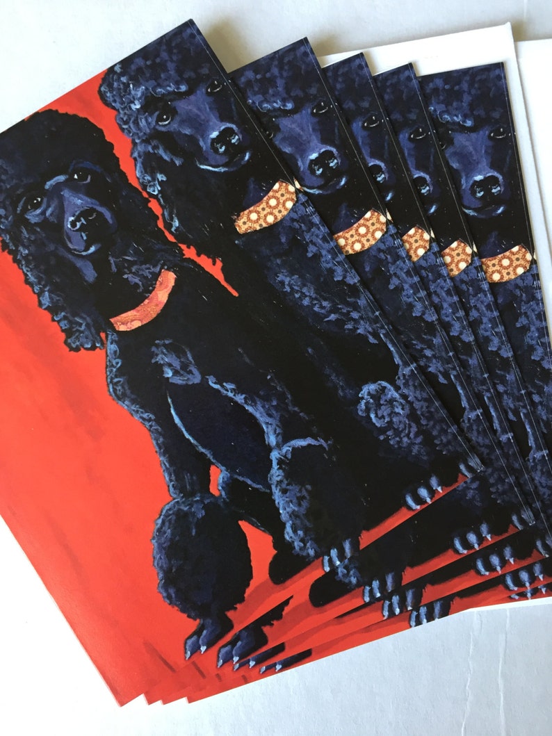 Two Fifis Poodles Notecard Set From Original PaintingCollage