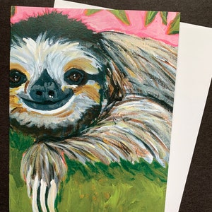 Tarjeta de una sola nota de la pereza tonta de la pintura original