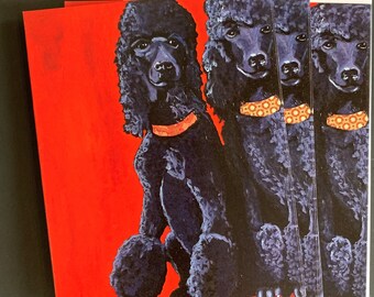 Two Fifis Poodles Notecard Set From Original Painting/Collage