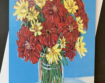 Enkele notitiekaart Garden Fire van origineel schilderij