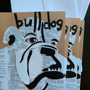 Juego de tarjetas con motivos de bulldog de Original Paper Collage
